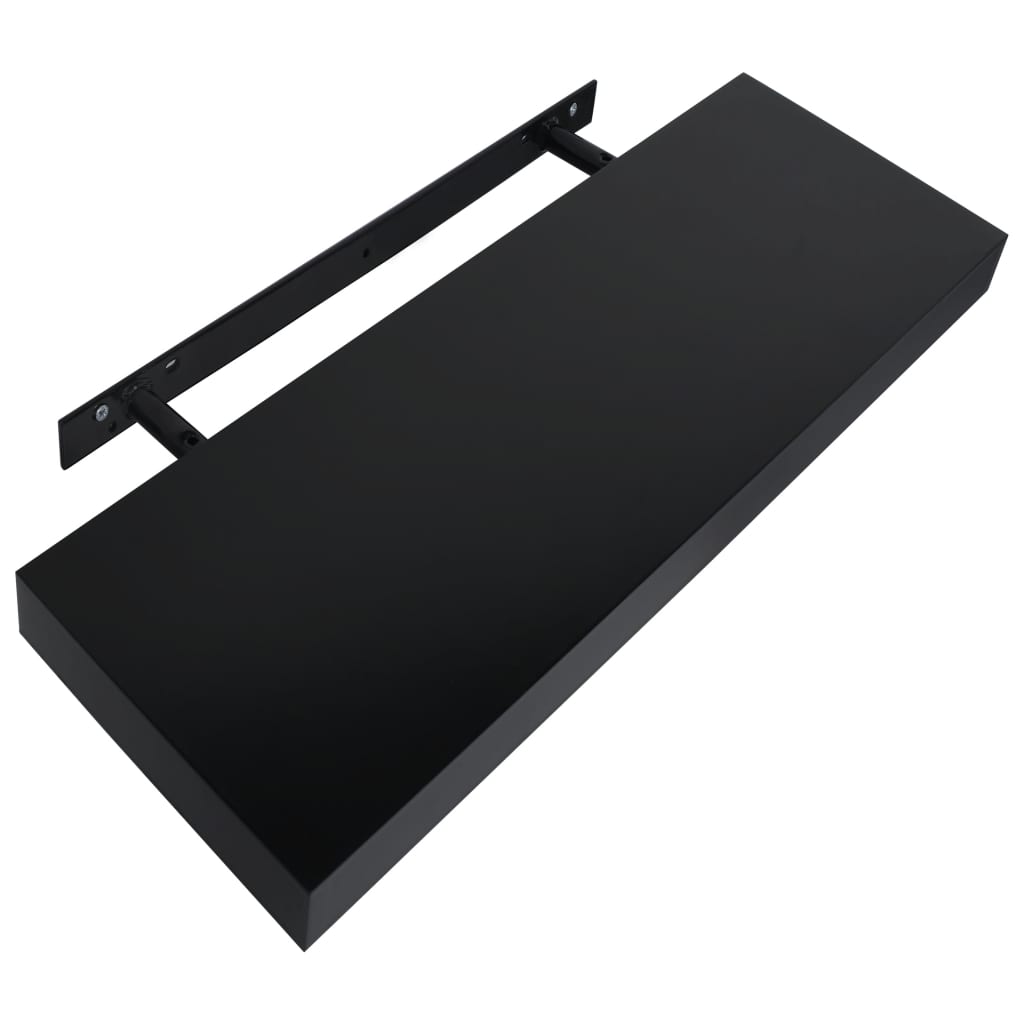 Plutajuće zidne police 2 kom crne 40 x 20 x 3,8 cm