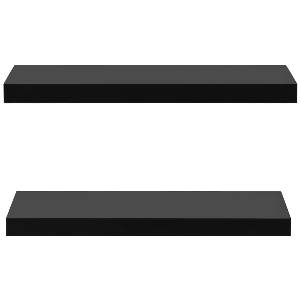 Plutajuće zidne police 2 kom crne 60 x 20 x 3,8 cm