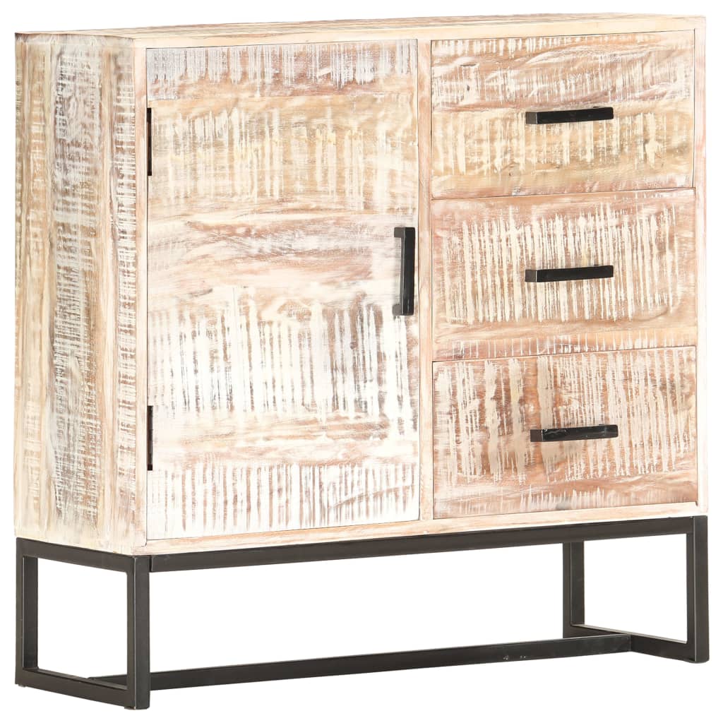 Komoda bijela 73 x 30 x 75 cm od masivnog bagremovog drva