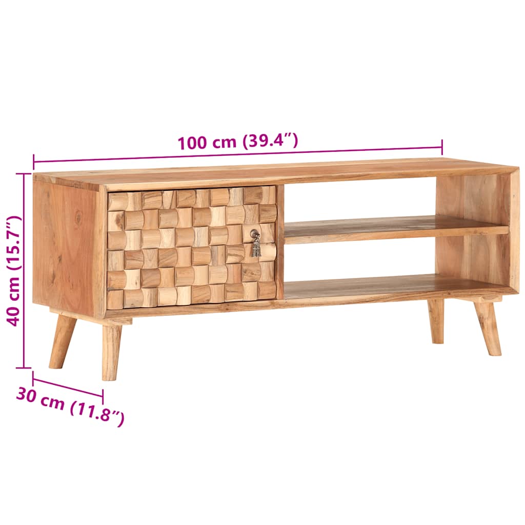 TV ormarić 100 x 30 x 40 cm od masivnog bagremovog drva