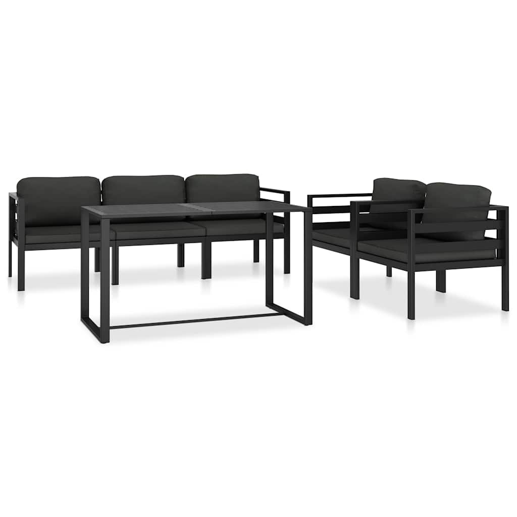 5-dijelni set vrtnih sofa s jastucima aluminijski antracit