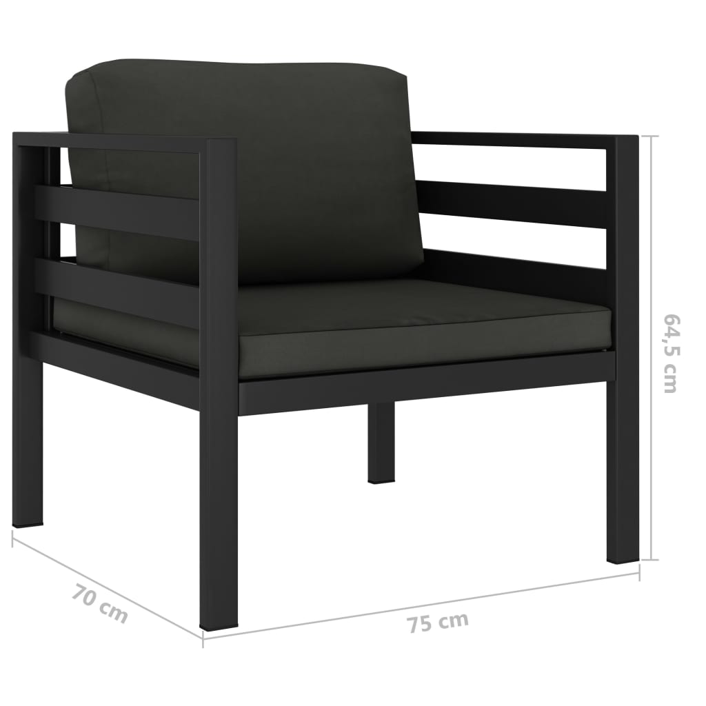 5-dijelni set vrtnih sofa s jastucima aluminijski antracit