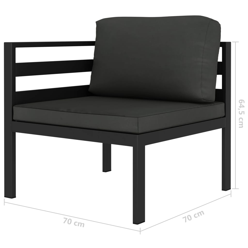 5-dijelni set vrtnih sofa s jastucima aluminijski antracit