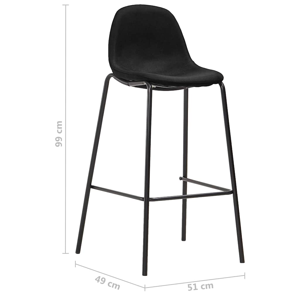 5-dijelni barski set od tkanine crni