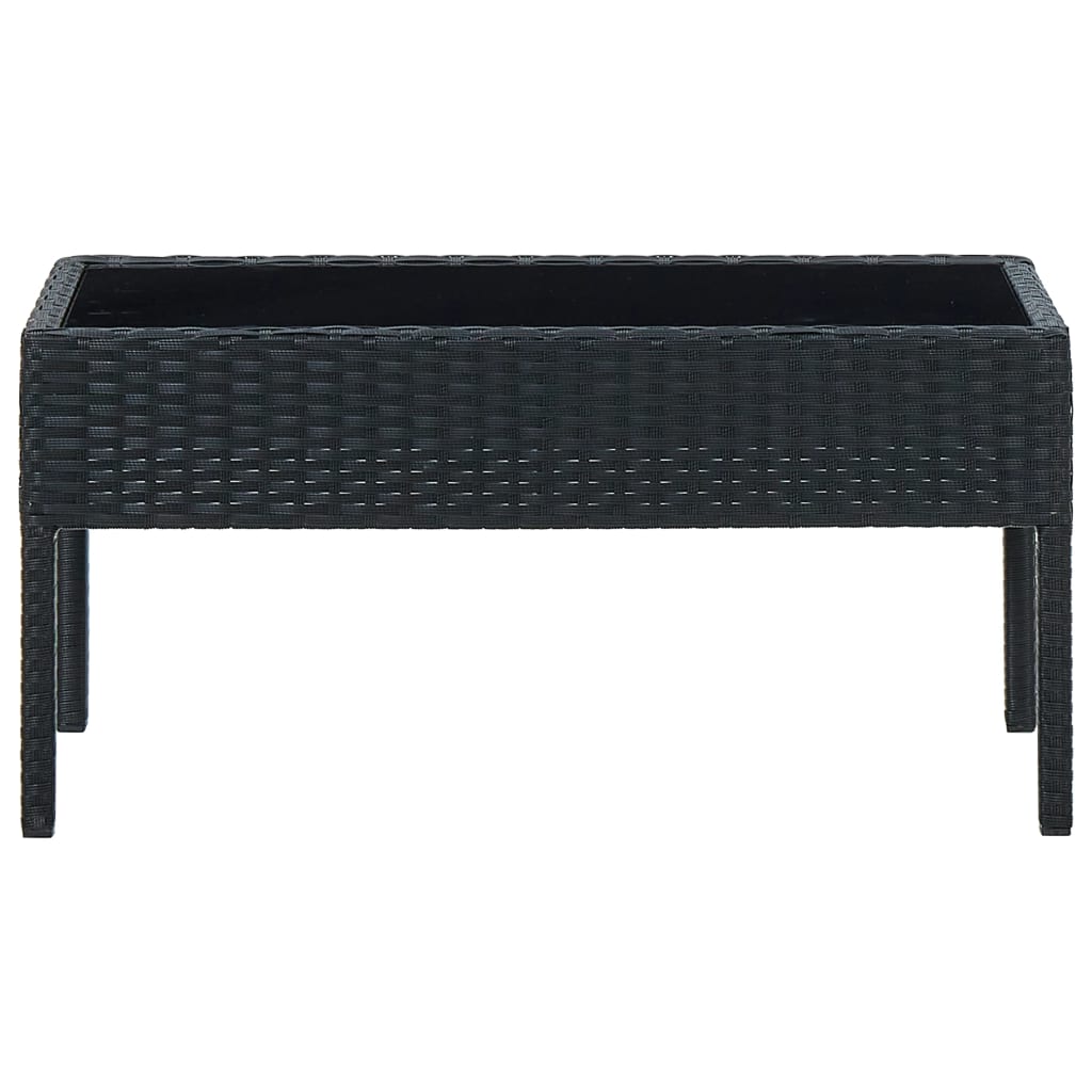 Vrtni stol crni 75 x 40 x 37 cm od poliratana