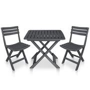 3-dijelni sklopivi bistro set plastični antracit