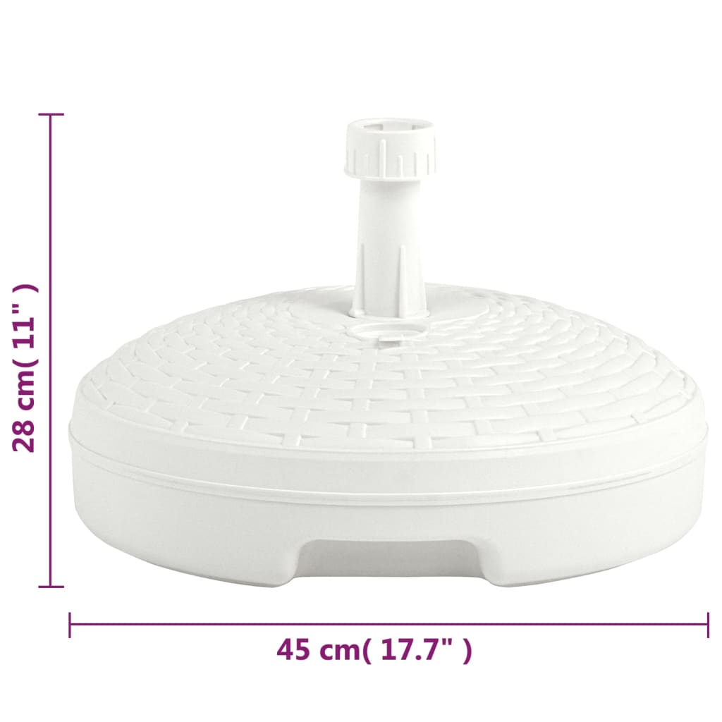 Stalak za suncobran s pijeskom/vodom 20L bijeli plastični ratan