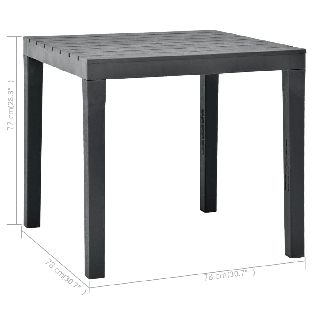 Vrtni stol s 2 klupe plastični antracit