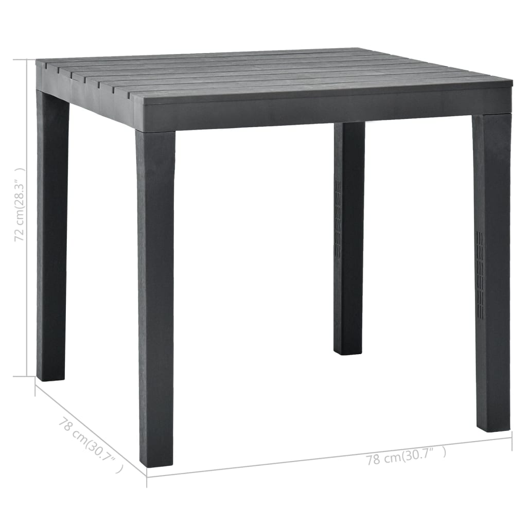 Vrtni stol antracit 78 x 78 x 72 cm plastični