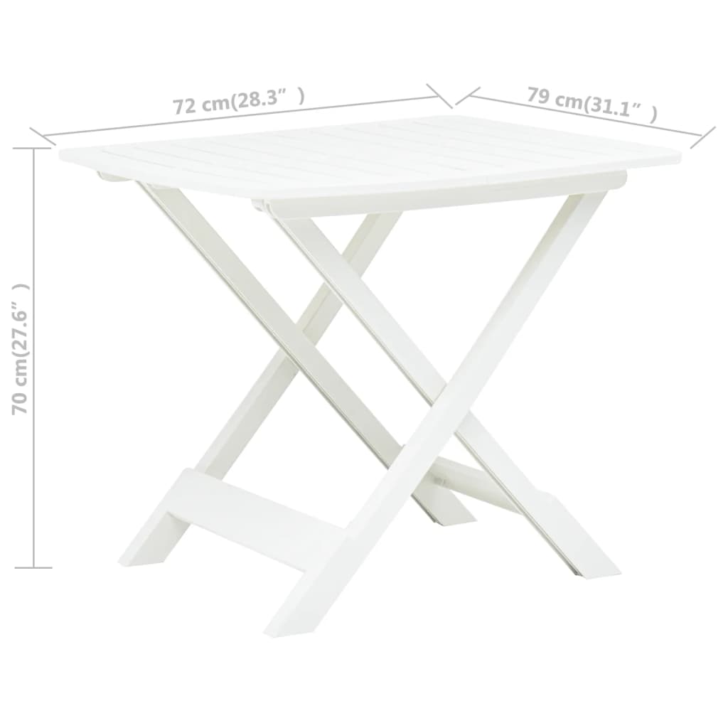 Sklopivi vrtni stol bijeli 79 x 72 x 70 cm plastični