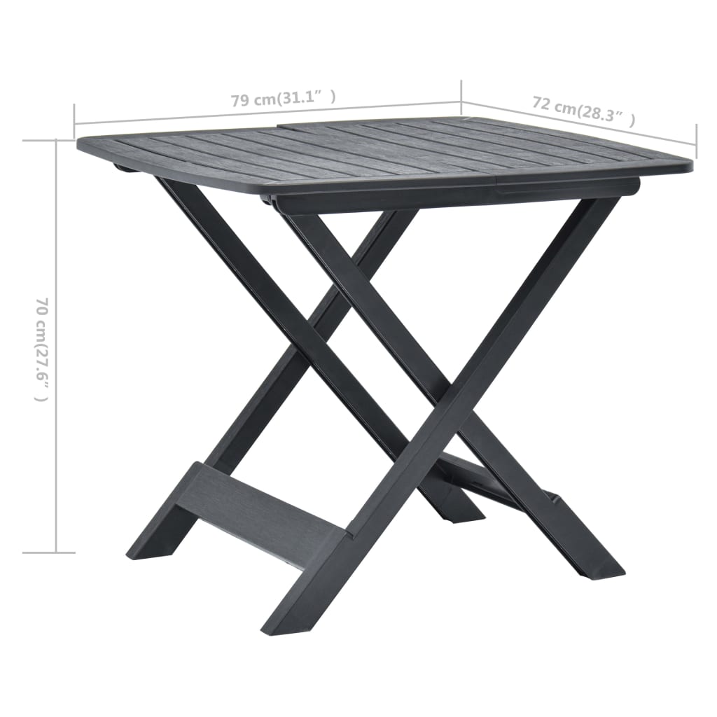 Sklopivi vrtni stol antracit 79 x 72 x 70 cm plastični
