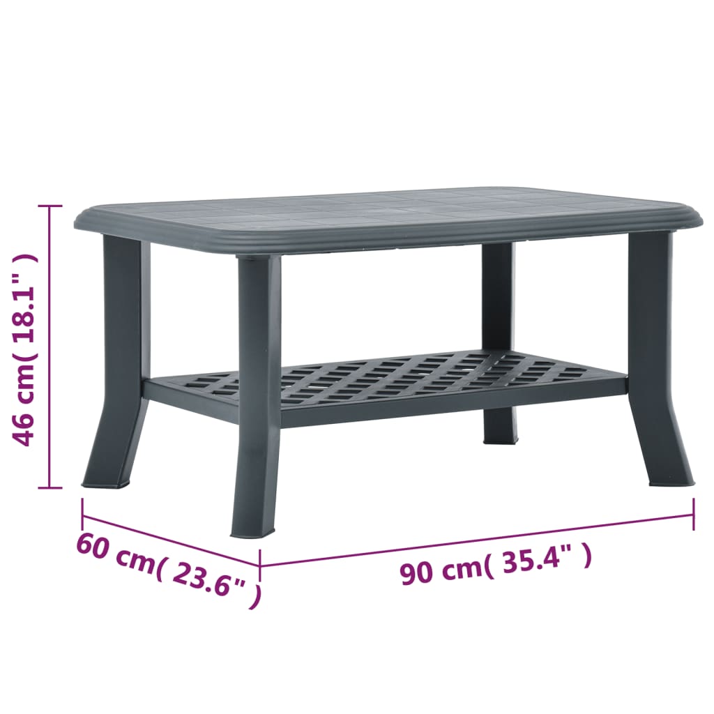 Stolić za kavu zeleni 90 x 60 x 46 cm plastični