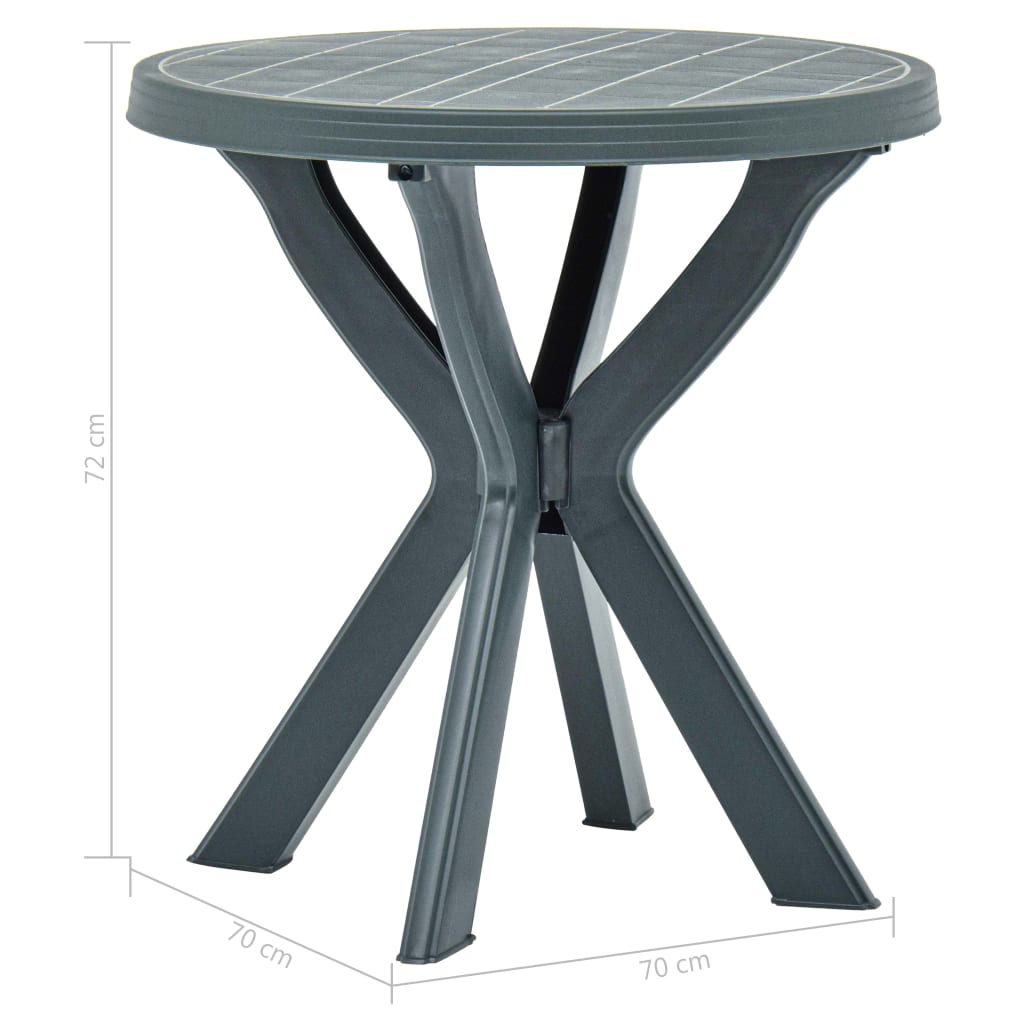 Bistro stol zeleni Ø 70 cm plastični