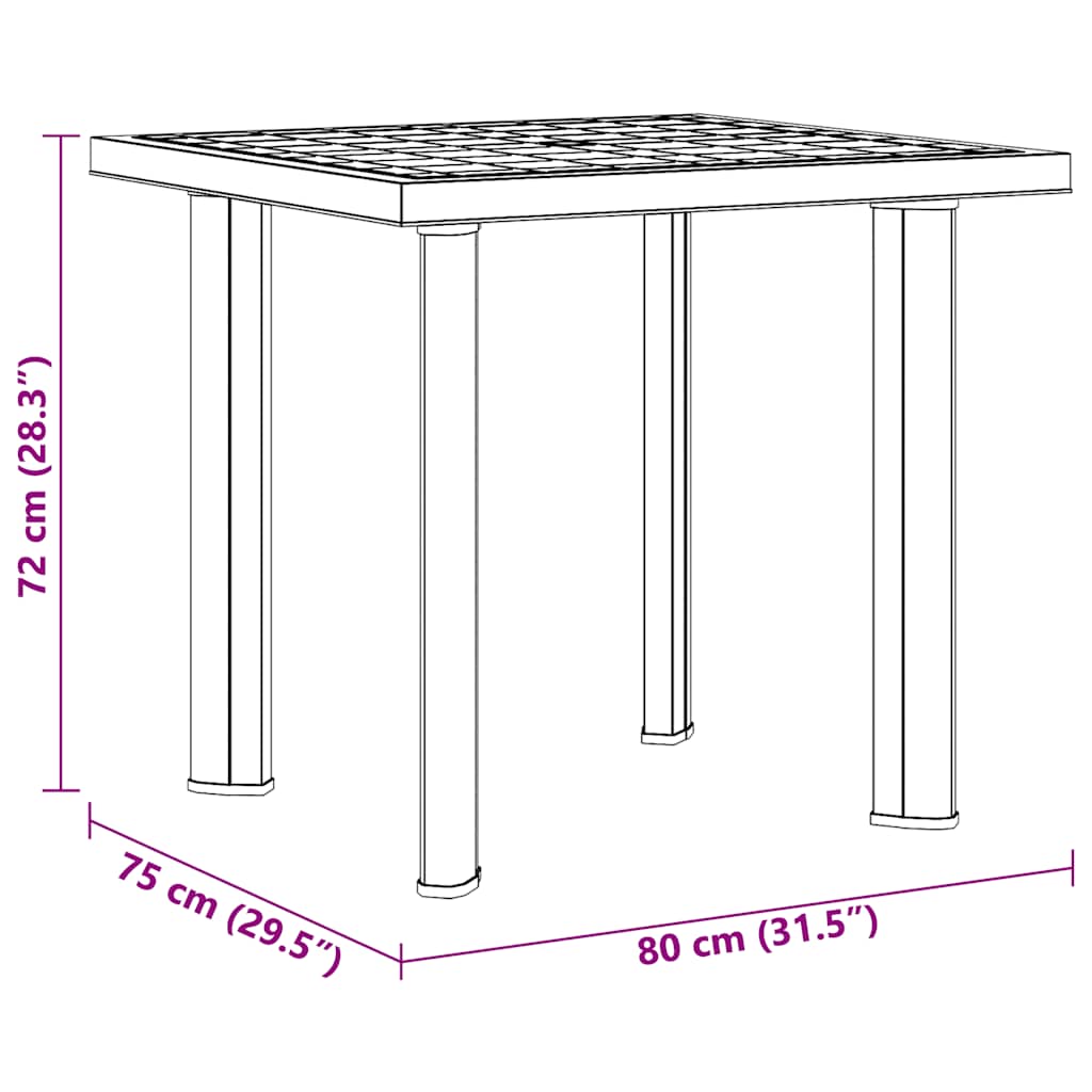Vrtni stol antracit 80 x 75 x 72 cm plastični