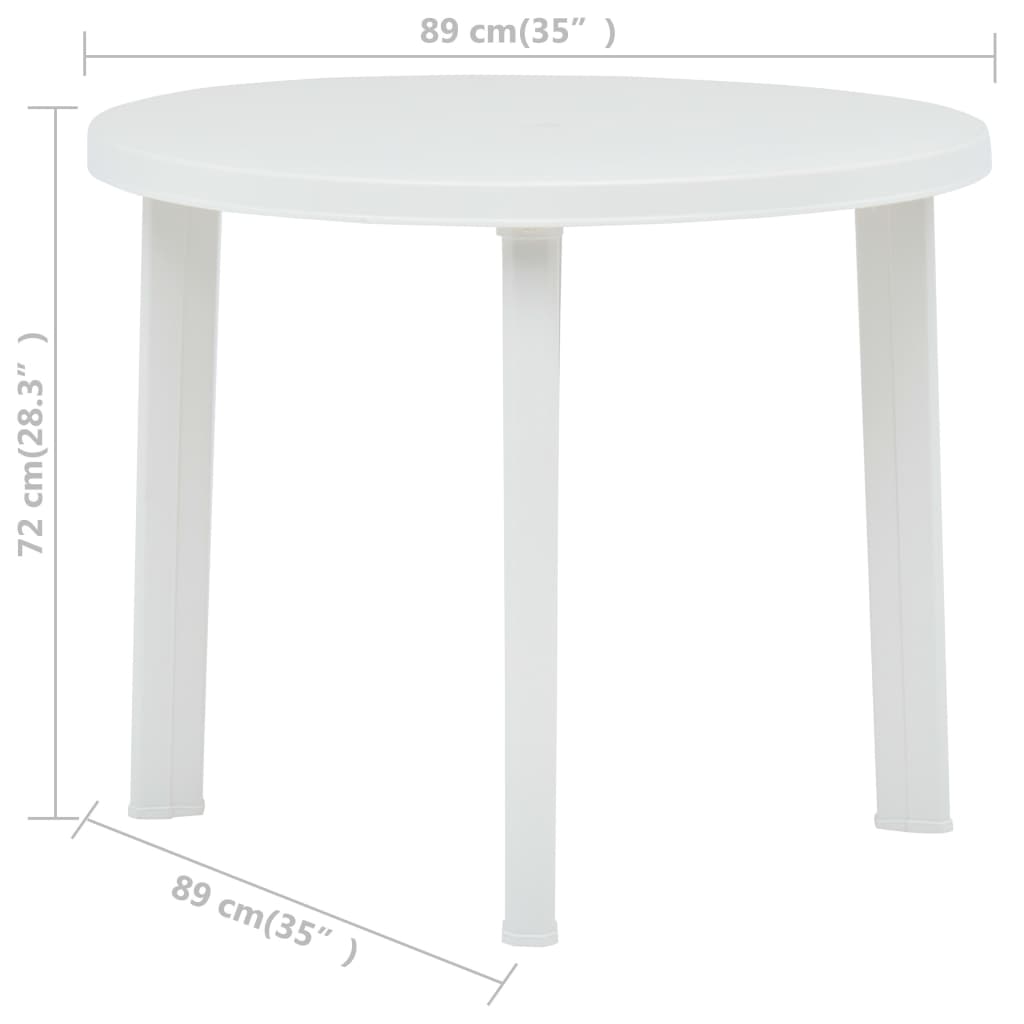 Vrtni stol bijeli 89 cm plastični