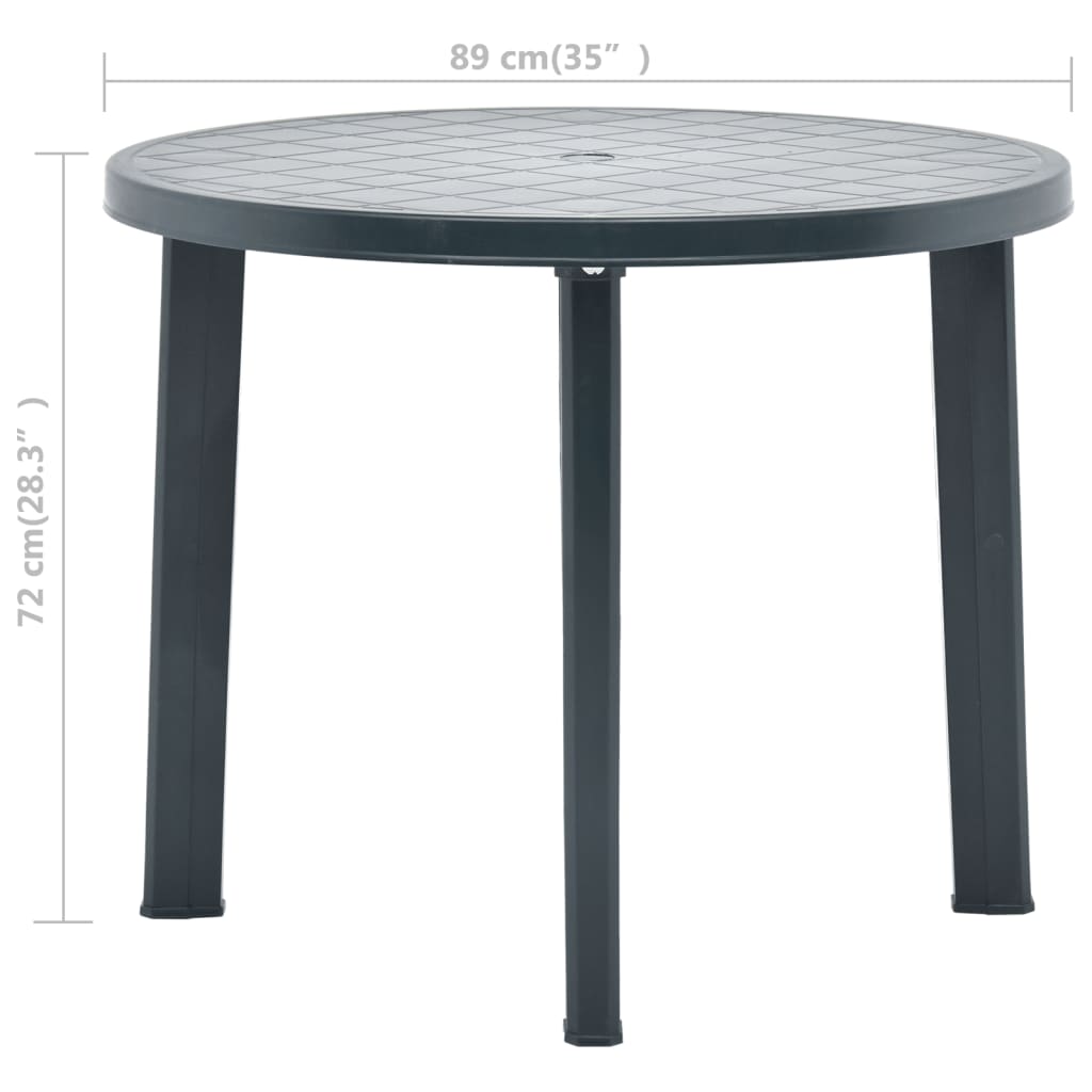 Vrtni stol zeleni 89 cm plastični
