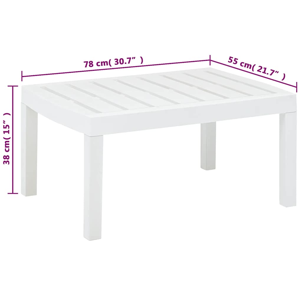 Vrtni stol bijeli 78 x 55 x 38 cm plastični