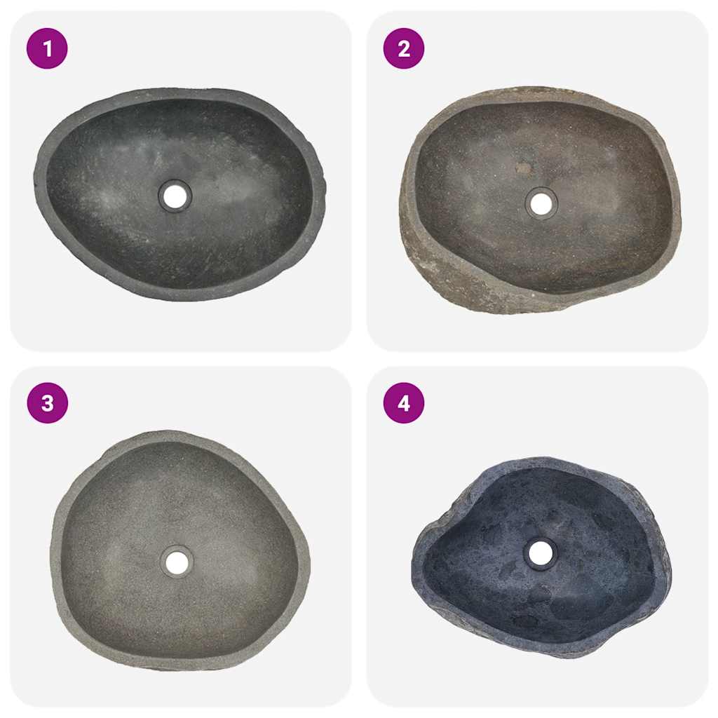 Umivaonik od riječnog kamena ovalni (45 - 53) x (34 - 41) cm