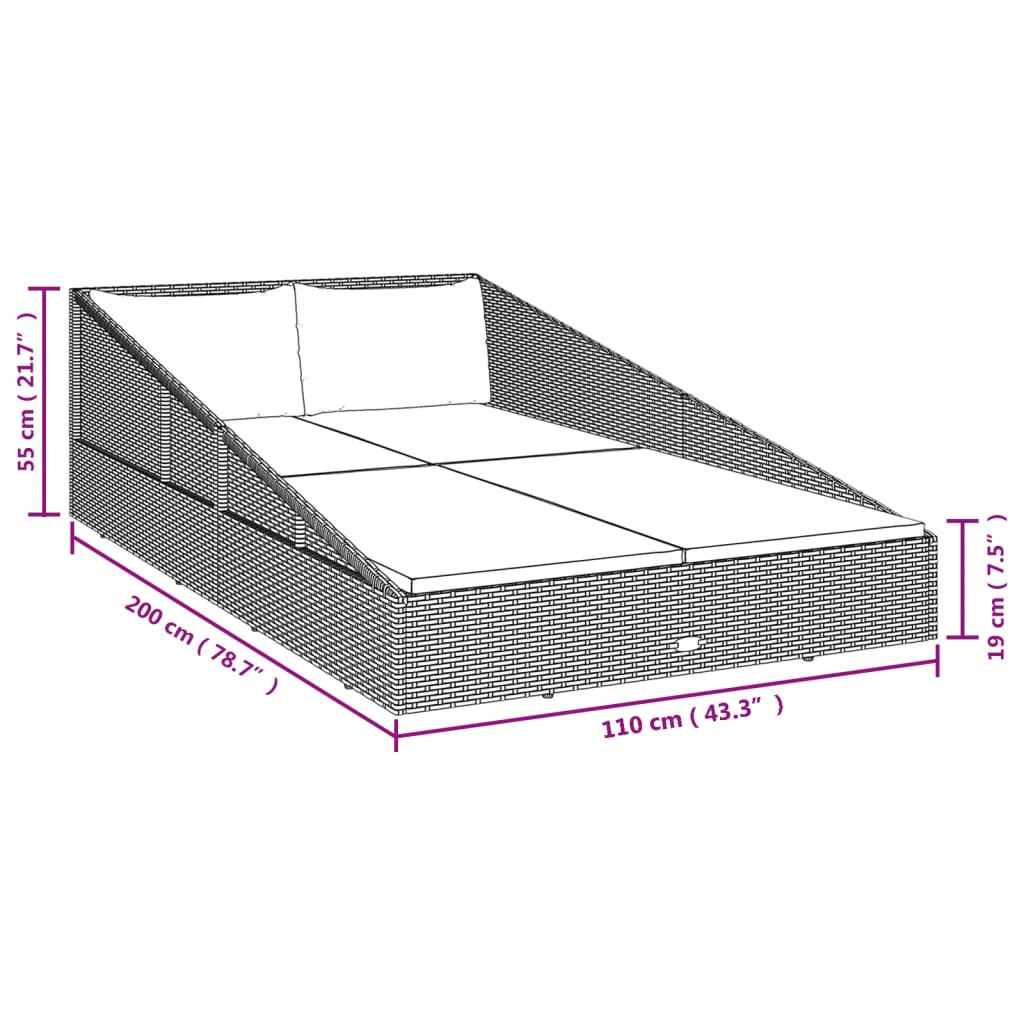 Vrtni krevet sivi 110x200 cm od poliratana