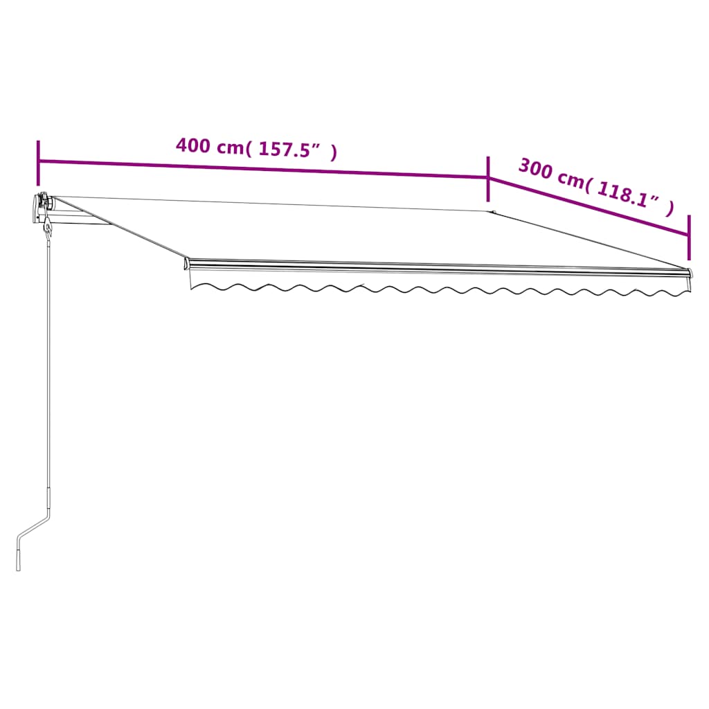 Tenda na automatsko uvlačenje 400 x 300 cm narančasto-smeđa