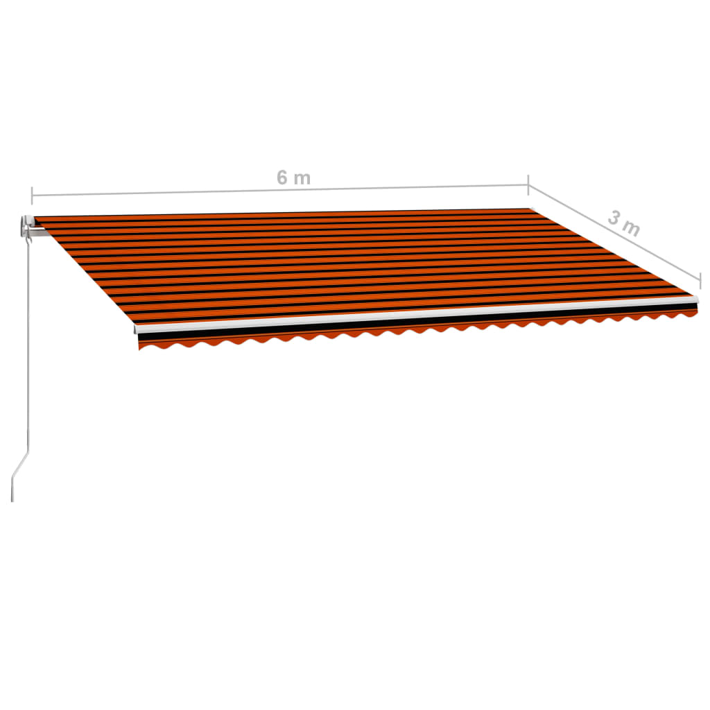 Tenda na ručno uvlačenje 600 x 300 cm narančasto-smeđa
