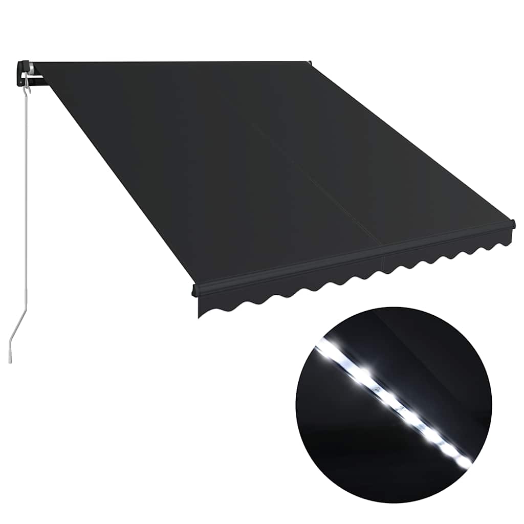 Tenda na ručno uvlačenje s LED svjetlima 350 x 250 cm antracit
