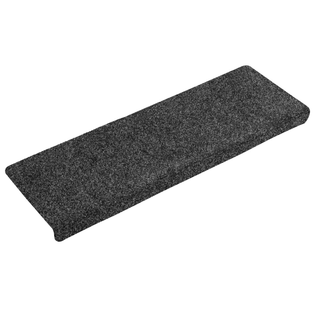 Prostirke za stepenice samoljepljive 15 kom 65x21x4 cm tamnosive pravokutne rubove