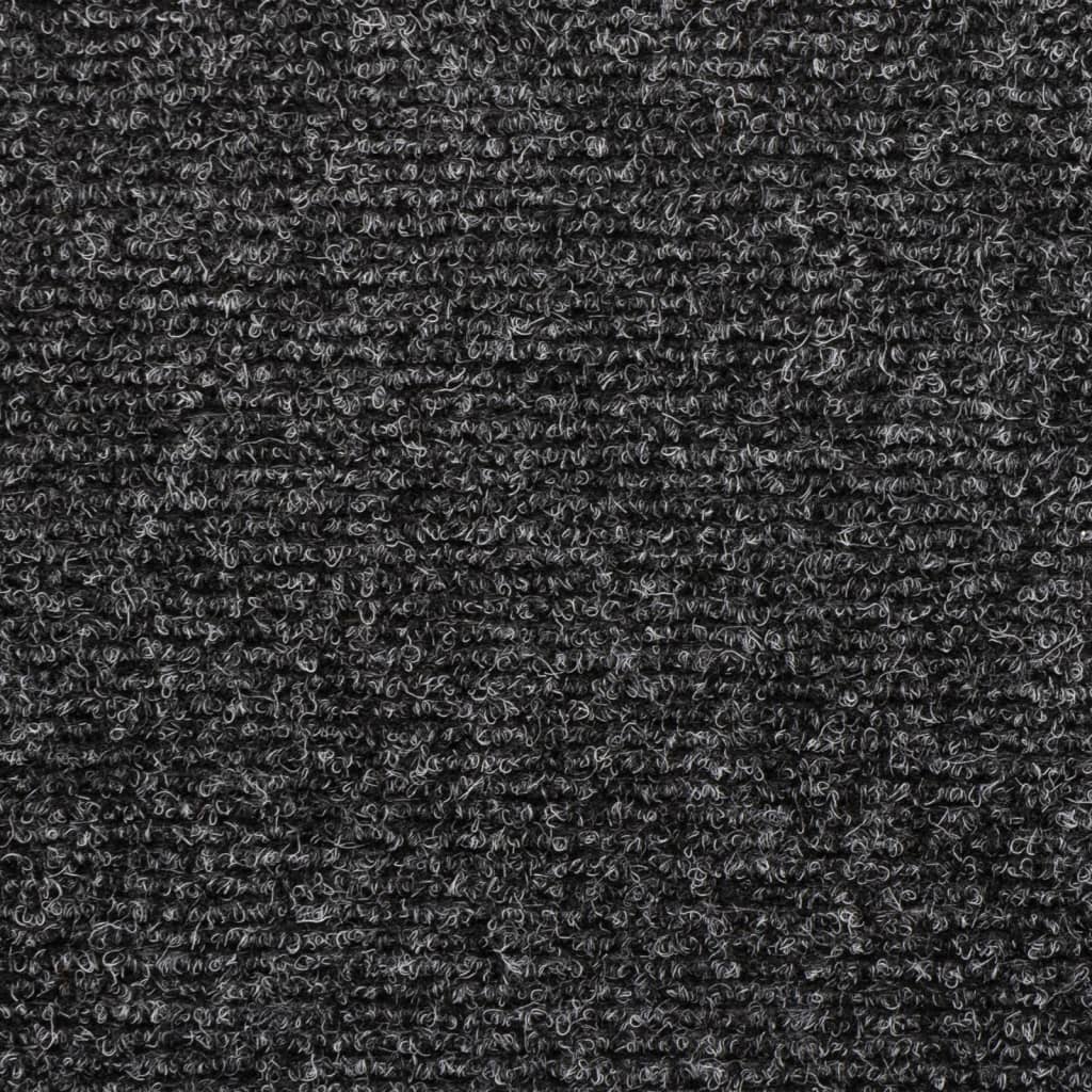 Prostirke za stepenice samoljepljive 15 kom 65x21x4 cm tamnosive pravokutne rubove