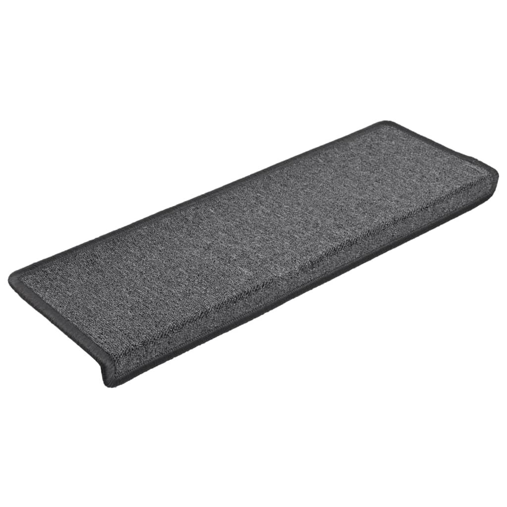 Prostirke za stepenice 15 kom 65x21x4 cm tamno sive pravokutne rubove