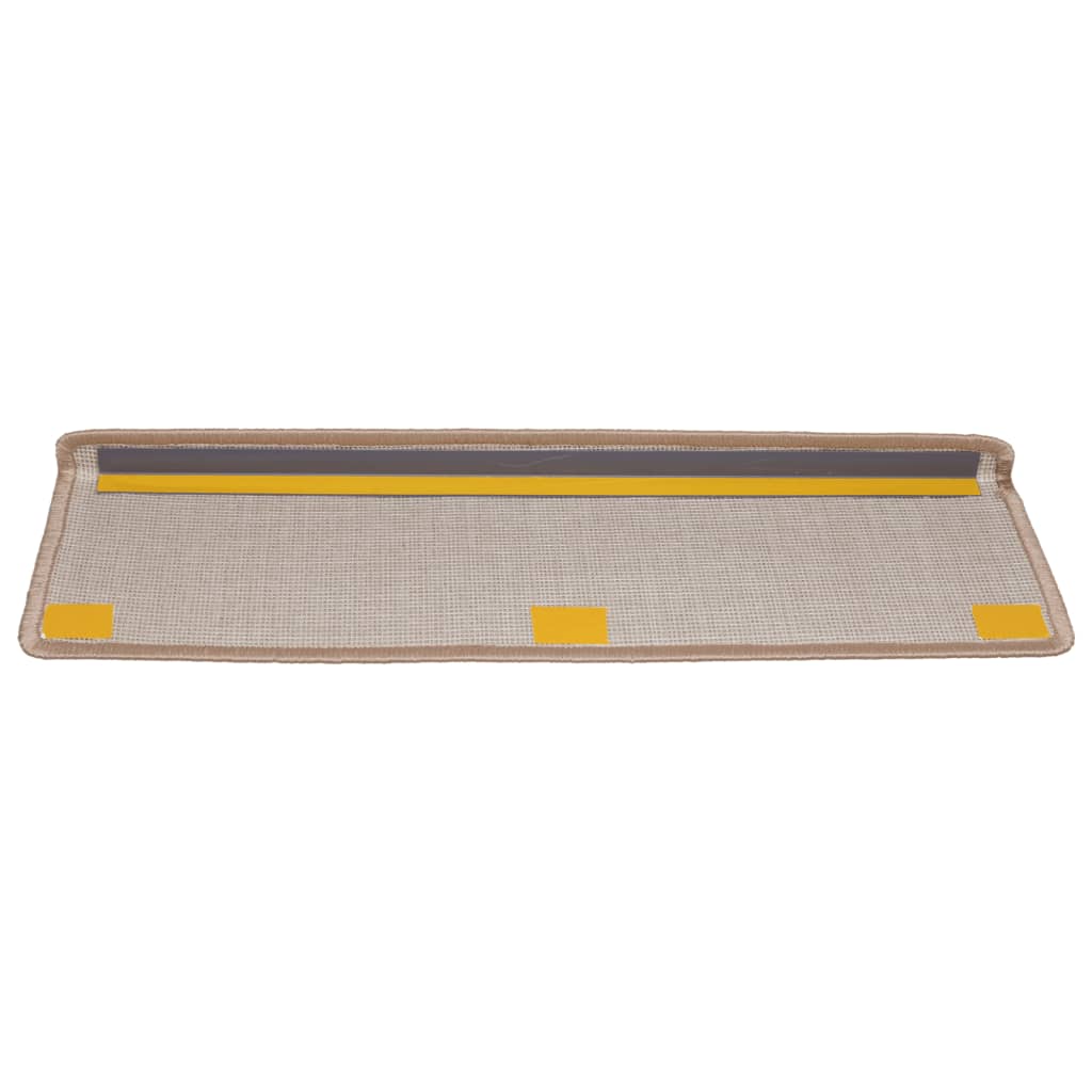 Prostirke za stepenice 15 kom 65x21x4 cm svijetlosmeđe pravokutne rubove