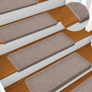 Prostirke za stepenice 15 kom 65x21x4 cm svijetlosmeđe pravokutne rubove