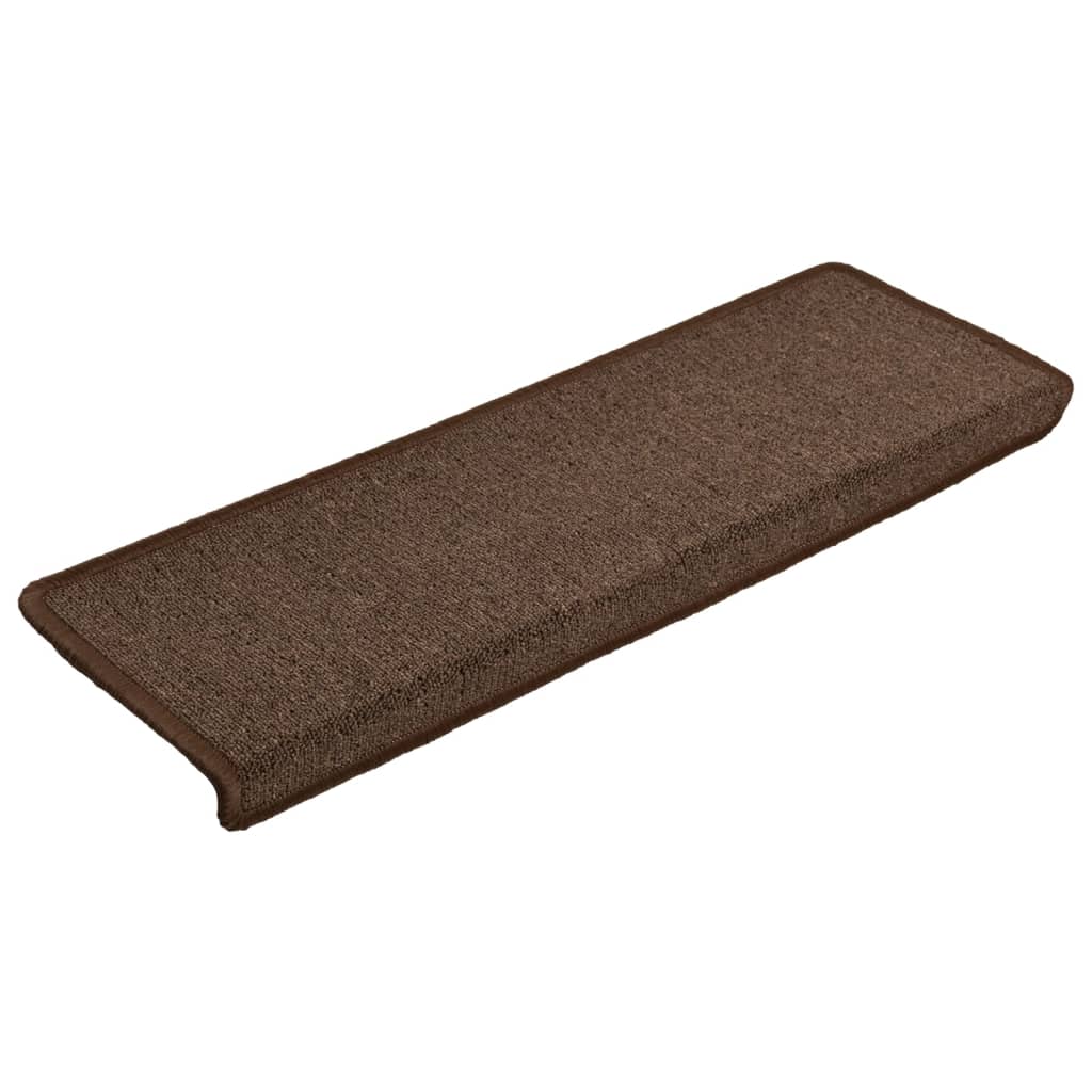 Prostirke za stepenice 15 kom 65x21x4 cm smeđe pravokutne rubove