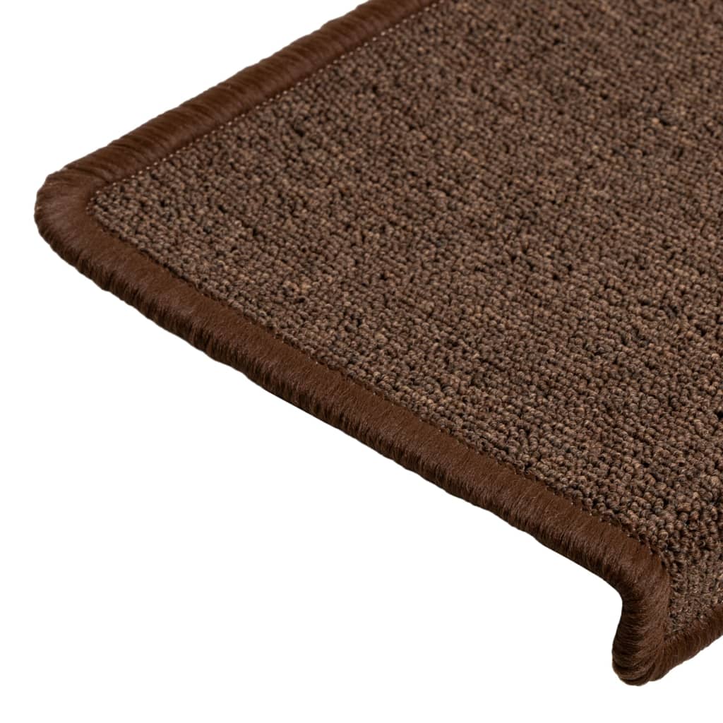 Prostirke za stepenice 15 kom 65x21x4 cm smeđe pravokutne rubove