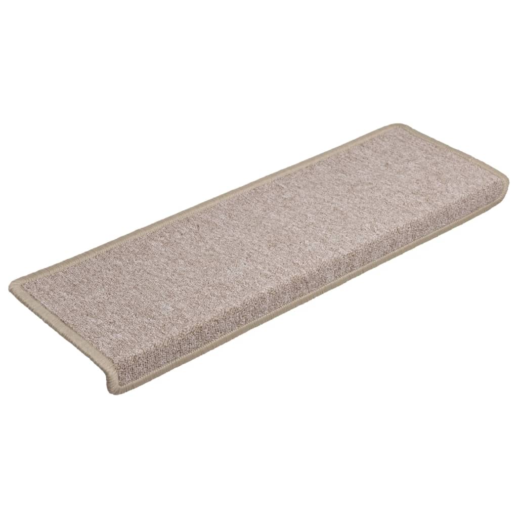 Prostirke za stepenice 15 kom 65x21x4 cm taupe pravokutni rub