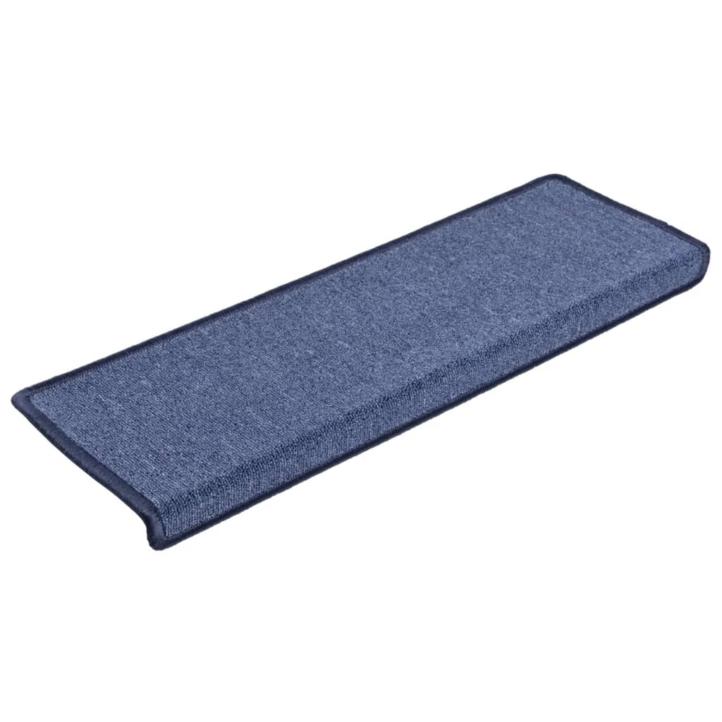Prostirke za stepenice 15 kom 65x21x4 cm plave pravokutne rubove