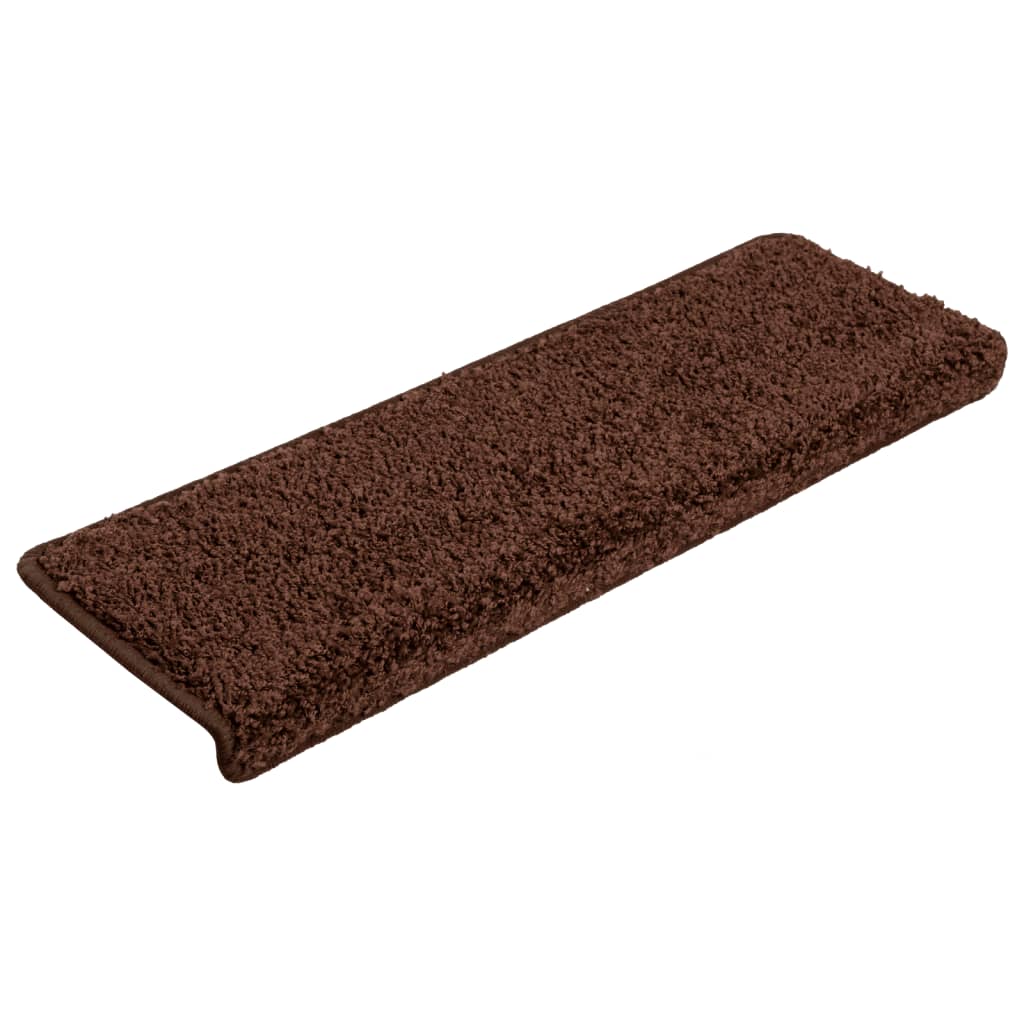Prostirke za stepenice 15 kom 65x21x4 cm smeđe pravokutne rubove