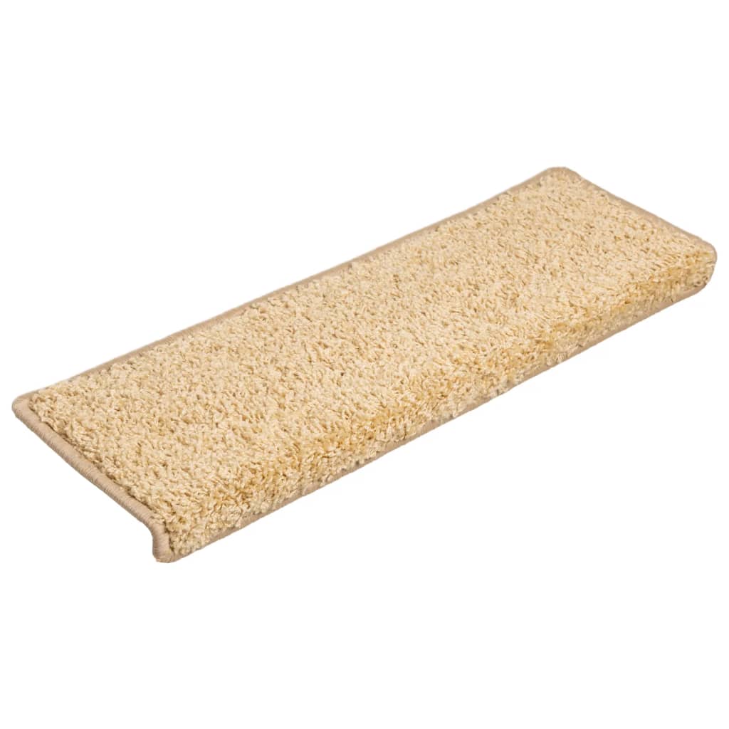 Prostirke za stepenice 15 kom 65x21x4 cm krem pravokutni rub