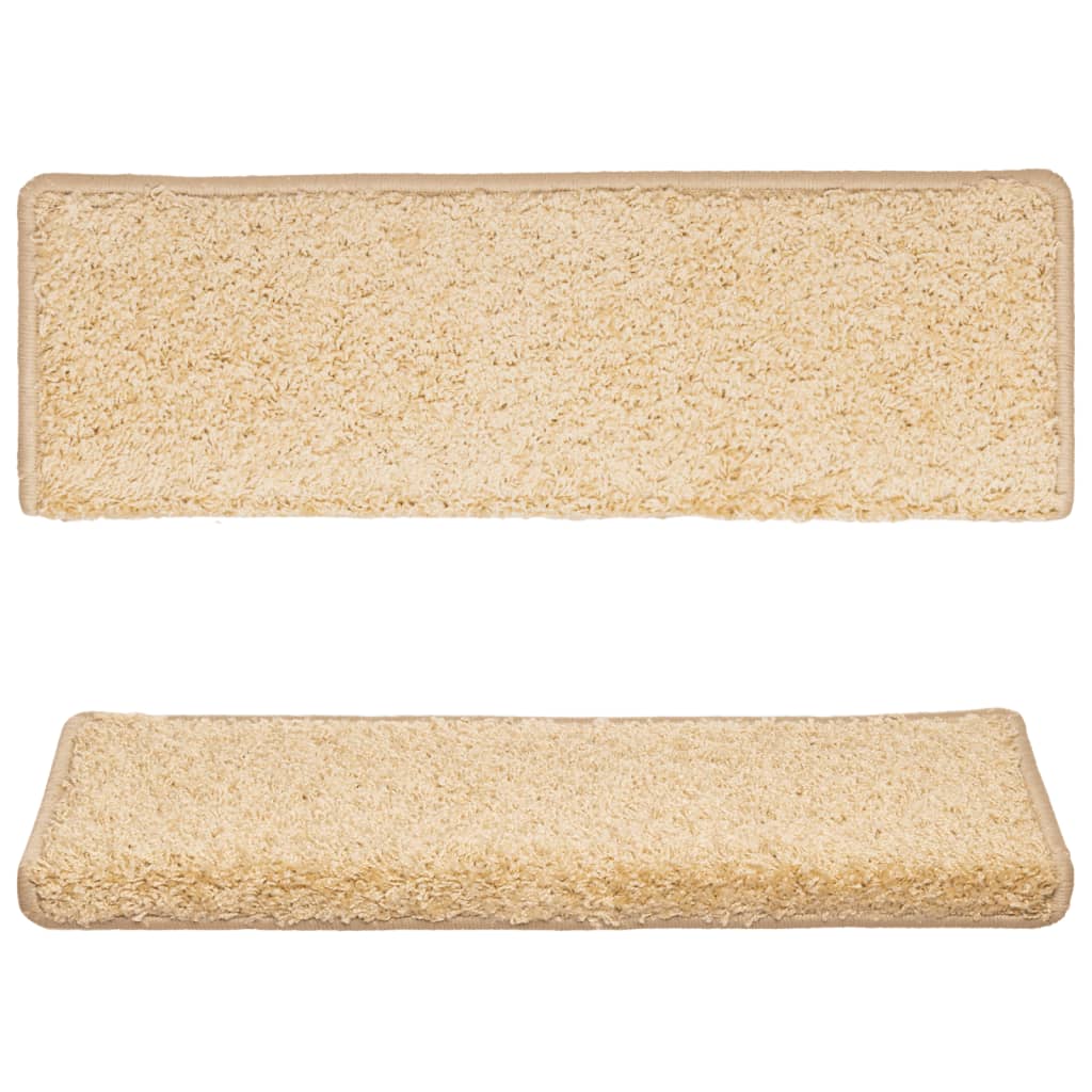 Prostirke za stepenice 15 kom 65x21x4 cm krem pravokutni rub