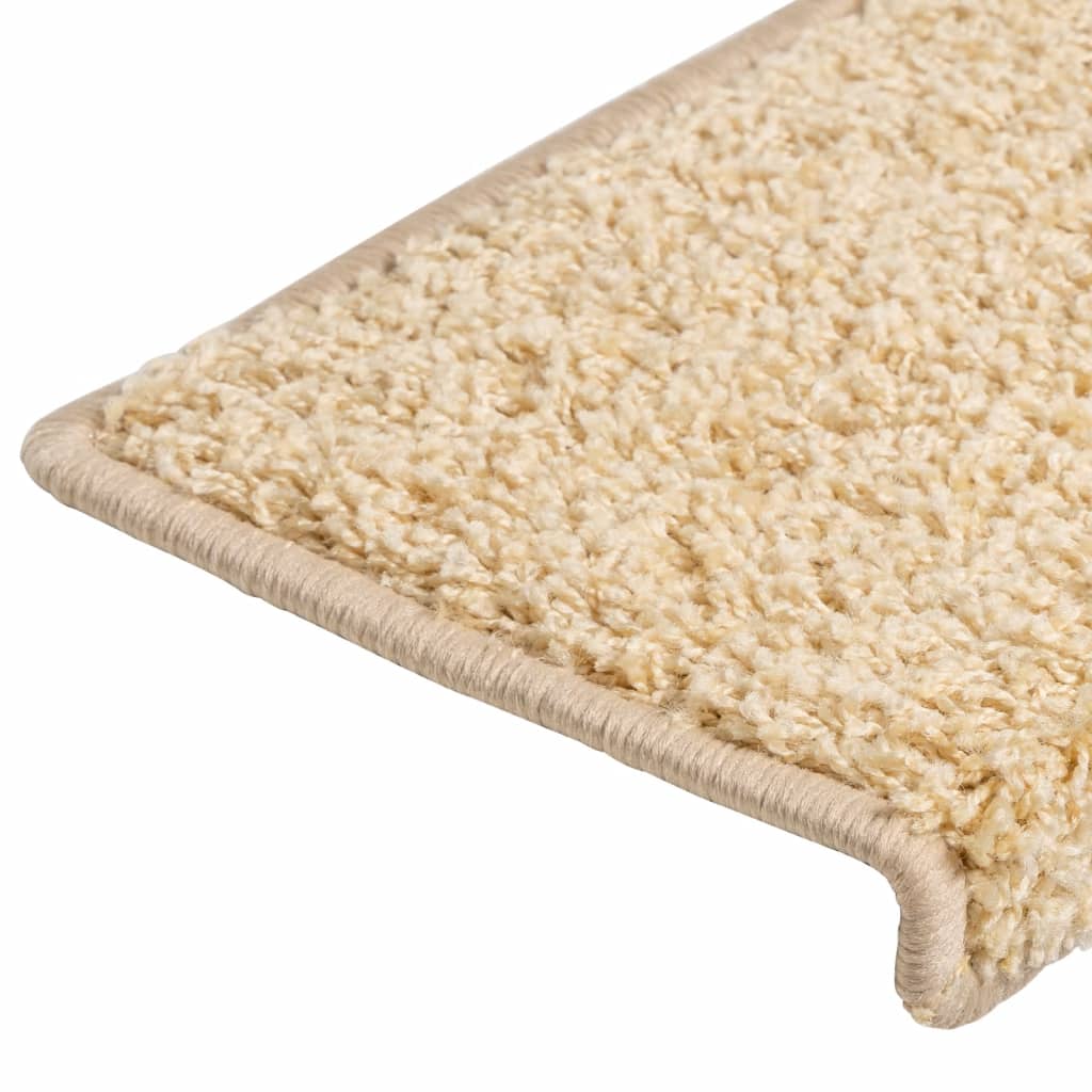 Prostirke za stepenice 15 kom 65x21x4 cm krem pravokutni rub