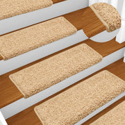 Prostirke za stepenice 15 kom 65x21x4 cm krem pravokutni rub