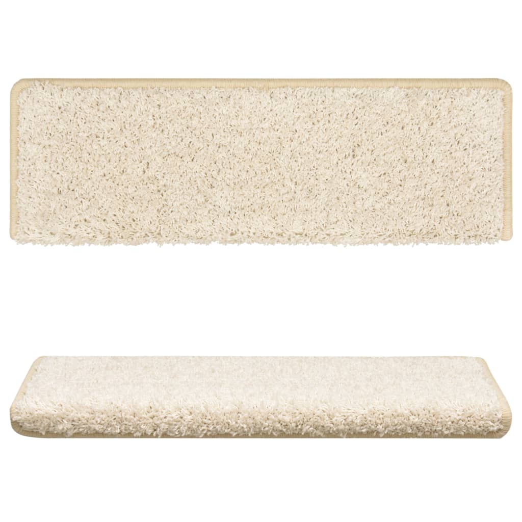 Prostirke za stepenice 15 kom 65x21x4 cm bijele pravokutne rubove