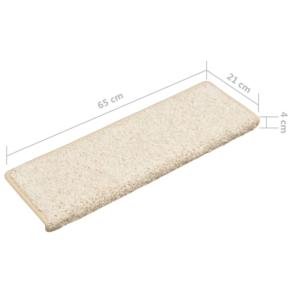 Prostirke za stepenice 15 kom 65x21x4 cm bijele pravokutne rubove