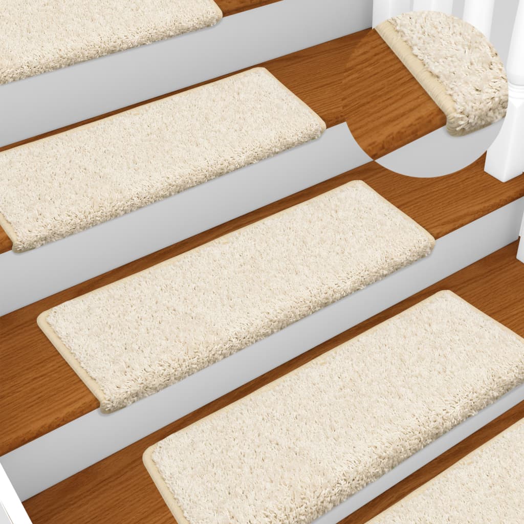 Prostirke za stepenice 15 kom 65x21x4 cm bijele pravokutne rubove