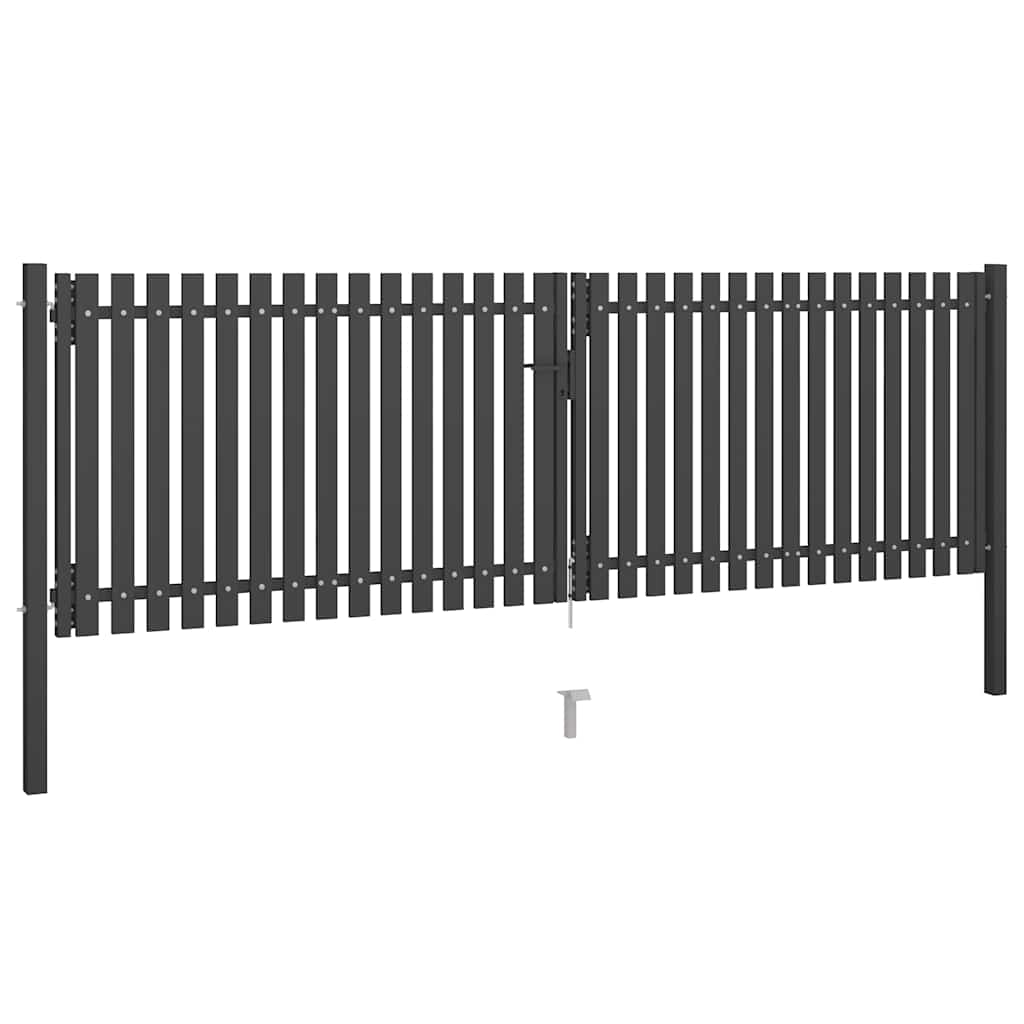 Vrtna vrata za ogradu od čelika 400x100 cm antracit boje