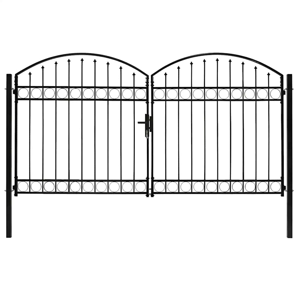 Vrata za ogradu ASSEN dvostruka vrata s lučnim vrhom čelik 300x175 cm