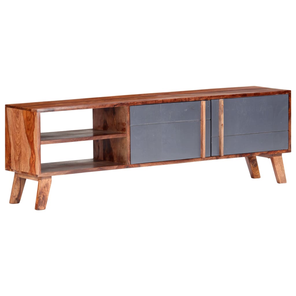 TV ormarić sivi 140 x 30 x 45 cm od masivnog drva