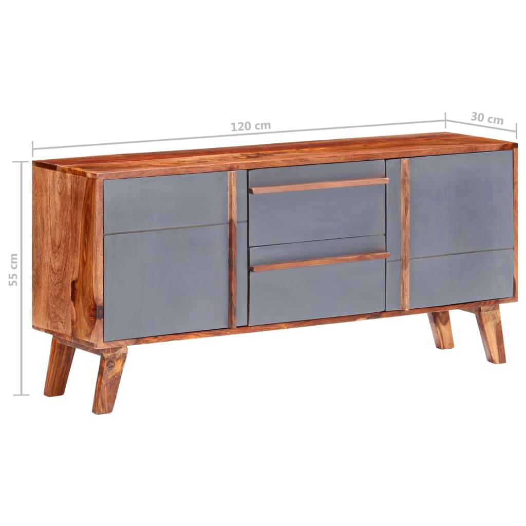 Komoda siva 120 x 30 x 55 cm od masivnog drva