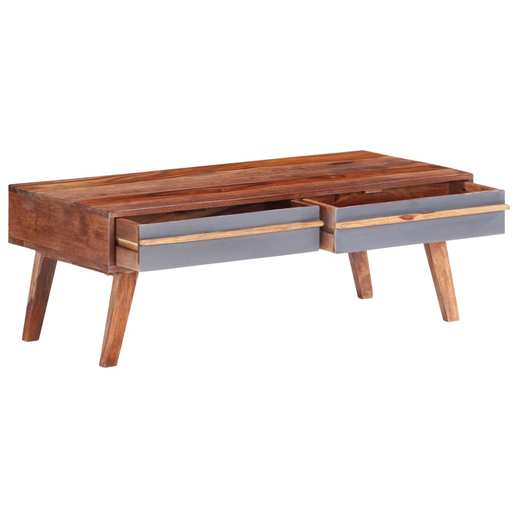 Stolić za kavu sivi 110 x 50 x 40 cm od masivnog drva
