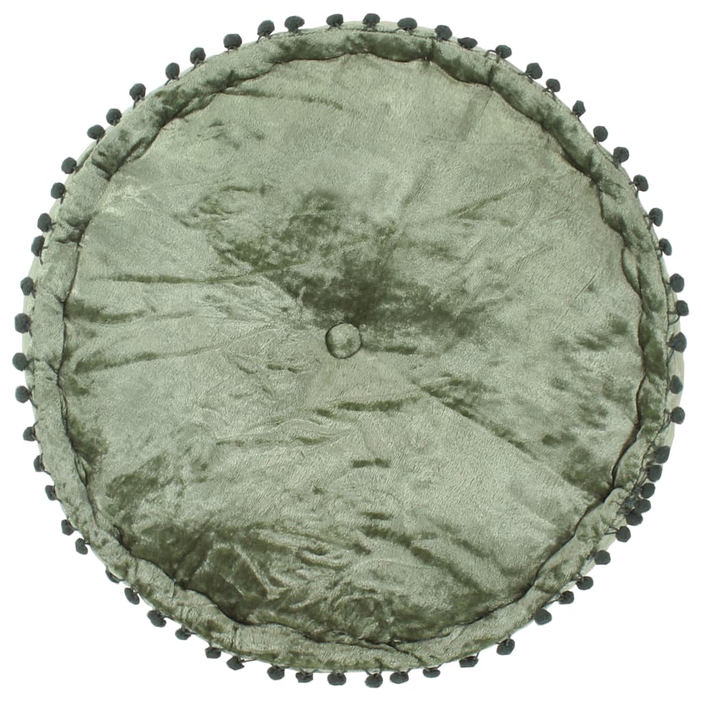 Okrugli tabure baršunasti 40 x 20 cm zeleni