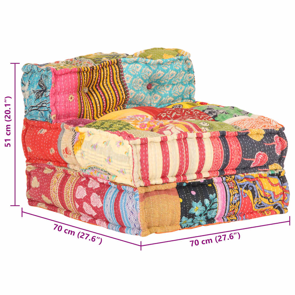 Modularni tabure od tkanine s patchworkom